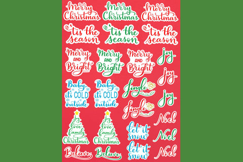 Christmas Stickers - Print and Cut Stickers SVG Stacy's Digital Designs 