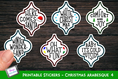 Christmas Stickers | Printable Arabesque Stickers Vol. 4 SVG Stacy's Digital Designs 