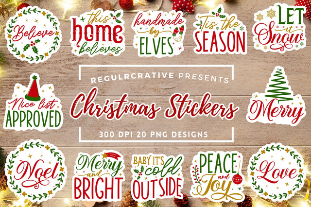 Christmas Stickers Sublimation Bundle Sublimation Regulrcrative 
