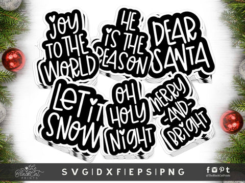 Christmas stickers SVG bundle | Christmas Cut Files SVG TheBlackCatPrints 