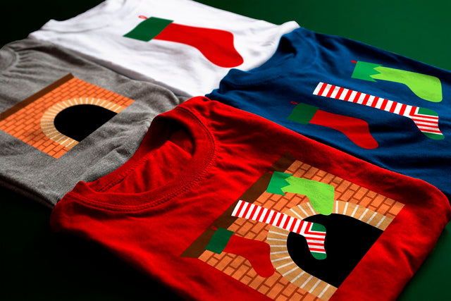 Christmas Stocking and Fireplace SVG Designed by Geeks 