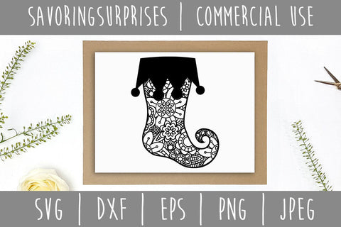 Christmas Stocking Mandala Zentangle SVG SavoringSurprises 