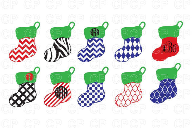 Christmas Stocking SVG, Christmas Monogram SVG SVG cutperfectstudio 
