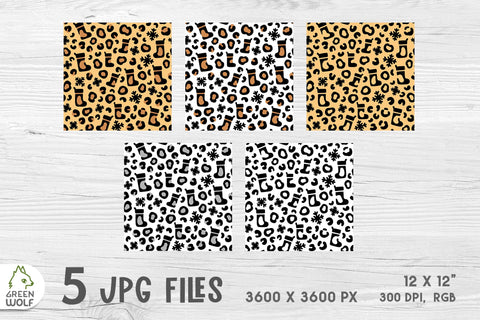 Christmas stocking svg Leopard print svg Christmas leopard pattern svg Christmas digital paper Leopard decal svg SVG GreenWolf 