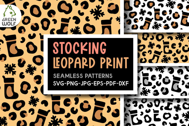 Christmas stocking svg Leopard print svg Christmas leopard pattern svg Christmas digital paper Leopard decal svg SVG GreenWolf 