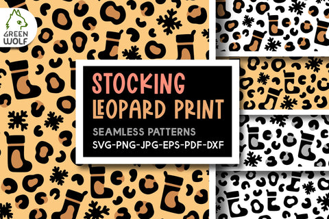 Christmas stocking svg Leopard print svg Christmas leopard pattern svg Christmas digital paper Leopard decal svg SVG GreenWolf 