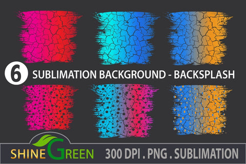Christmas Sublimation Background Bundle - 6 Backsplash PNG Transparent Files Sublimation Shine Green Art 