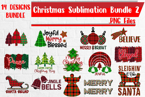 Christmas Sublimation Bundle 2 PNG Files Sublimation zafrans studio 