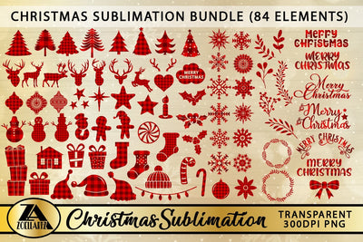 Christmas Sublimation Bundle 84 Buffalo Plaid PNG Files SVG zoellartz 