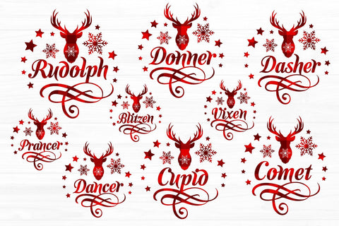 Christmas Sublimation Bundle Buffalo Plaid Reindeer Name PNG Sublimation zoellartz 