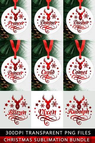 Christmas Sublimation Bundle Buffalo Plaid Reindeer Name PNG Sublimation zoellartz 