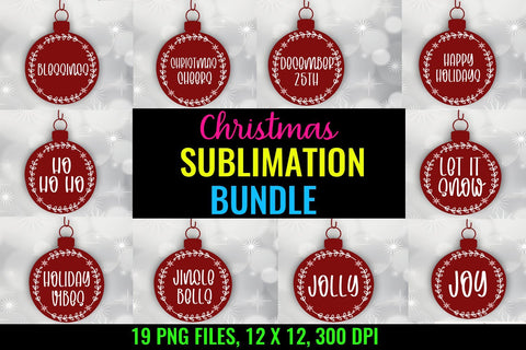 Christmas Sublimation Bundle- Christmas Ornaments Sublimation Bundle Sublimation Happy Printables Club 