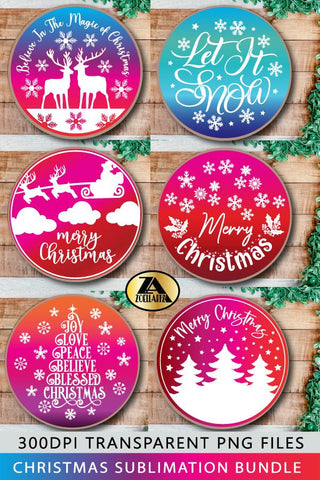 Christmas Sublimation Bundle Christmas PNG Round Ornaments Sublimation zoellartz 