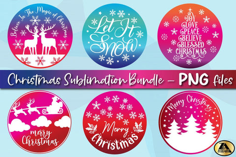 Christmas Sublimation Bundle Christmas PNG Round Ornaments Sublimation zoellartz 