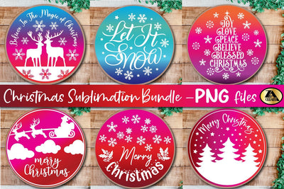 Christmas Sublimation Bundle Christmas PNG Round Ornaments Sublimation zoellartz 