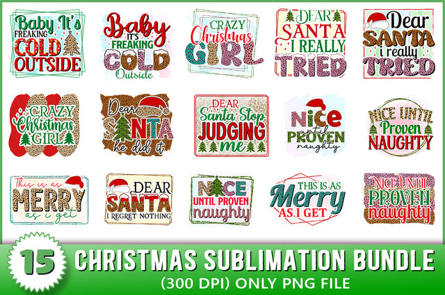 Christmas Sublimation Bundle, Christmas Quotes Bundle, Christmas Sublimation Background SVG Shetara Begum 