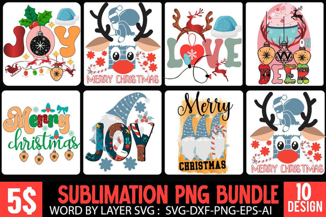 Christmas Sublimation Bundle , Christmas SVG Bundle PNG ,Christmas Clipart Bundle Sublimation BlackCatsMedia 