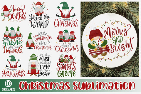 Christmas Sublimation Bundle Gnome Quote PNG SVG dapiyupi store 