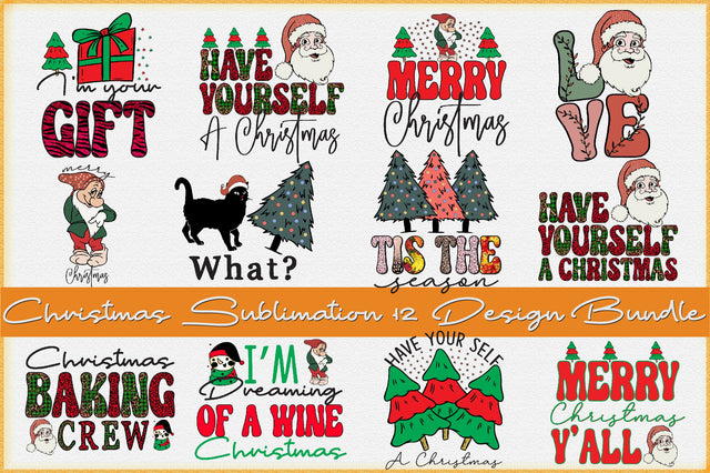 Christmas Sublimation Bundle Sublimation Creativeart88 
