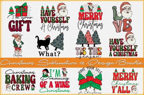 Christmas Sublimation Bundle Sublimation Creativeart88 
