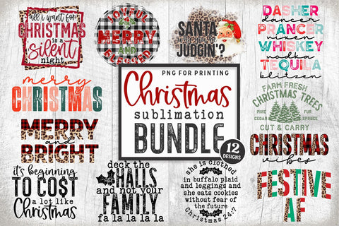 Christmas Sublimation Bundle Sublimation Svg Cuttables 