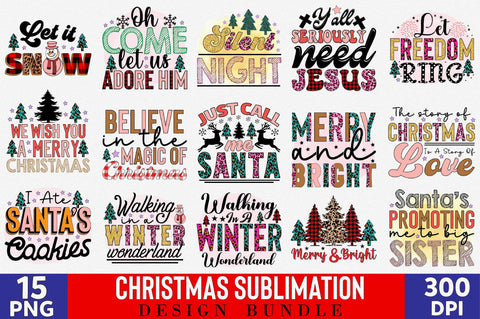 Christmas Sublimation Bundle Sublimation SVGArt 