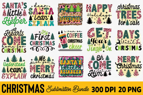 Christmas Sublimation Bundle Sublimation SVGArt 