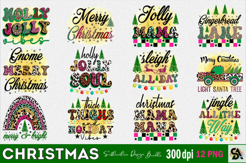 Christmas Sublimation Bundle Sublimation SVGArt 