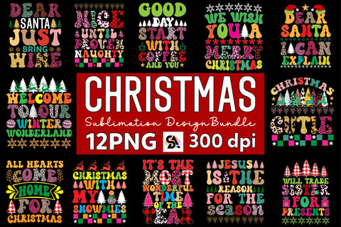 Christmas Sublimation Bundle Sublimation SVGArt 