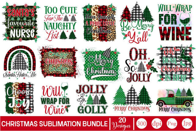 Christmas Sublimation Bundle Sublimation SVGs,Quotes and Sayings,Food & Drink,On Sale, Print & Cut Sublimation DesignPlante 503 