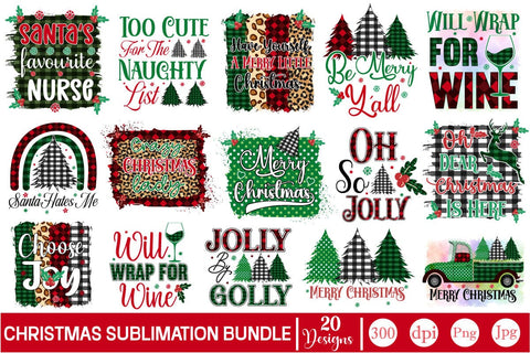 Christmas Sublimation Bundle Sublimation SVGs,Quotes and Sayings,Food & Drink,On Sale, Print & Cut Sublimation DesignPlante 503 