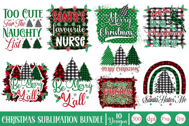 Christmas Sublimation Bundle Sublimation SVGs,Quotes and Sayings,Food & Drink,On Sale, Print & Cut Sublimation DesignPlante 503 