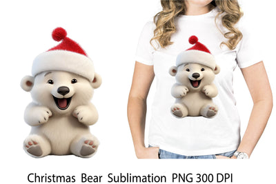 Christmas Sublimation. Christmas Bear. Cute Christmas Animal Sublimation Samaha Design 