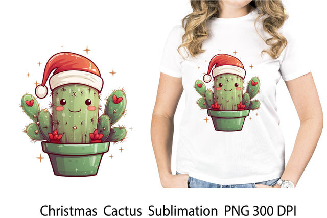 Christmas Sublimation. Christmas Cactus. Cute Christmas. Sublimation Samaha Design 