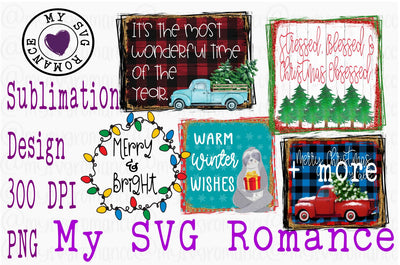 Christmas Sublimation Design Bundle 14 Designs 300 DPI PNG Sublimation mysvgromance 