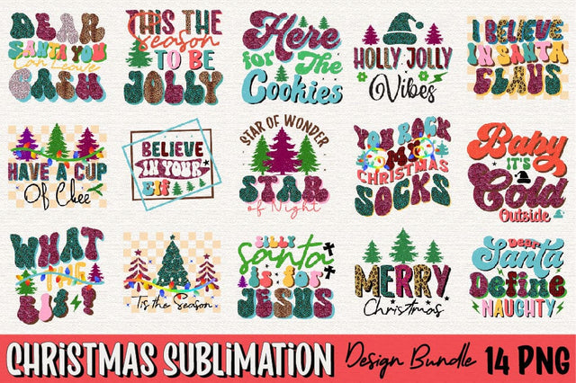 Christmas Sublimation Design Bundle Sublimation SVGArt 