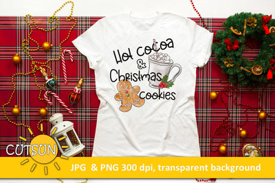 Christmas Sublimation Design Hot Cocoa & Christmas cookies Sublimation CutsunSVG 