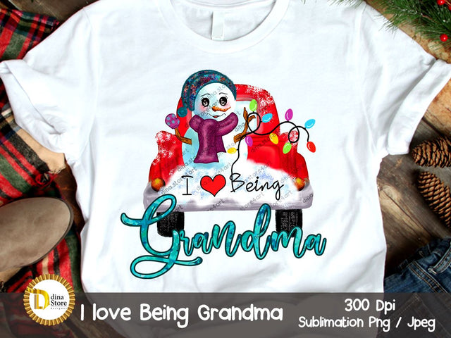 Christmas Sublimation Design - I love being Grandma Sublimation Dina.store4art 