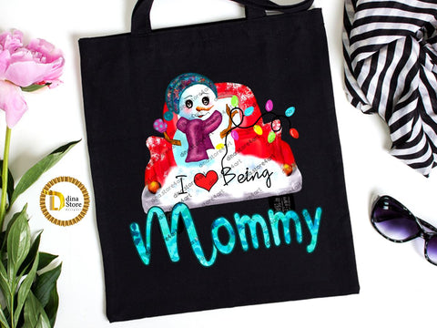 Christmas Sublimation Design - I love being Mommy Sublimation Dina.store4art 