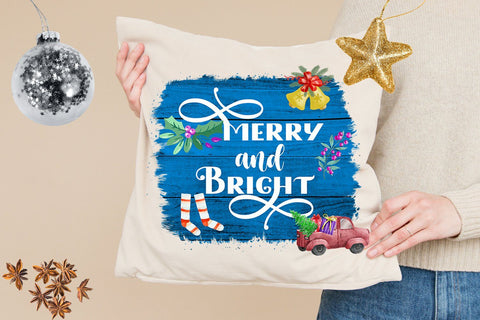 Christmas Sublimation Design- Merry and Bright Sublimation Sublimation Happy Printables Club 