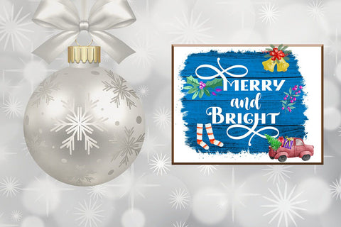 Christmas Sublimation Design- Merry and Bright Sublimation Sublimation Happy Printables Club 
