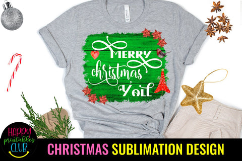 Christmas Sublimation Design- Merry Christmas Sublimation Sublimation Happy Printables Club 