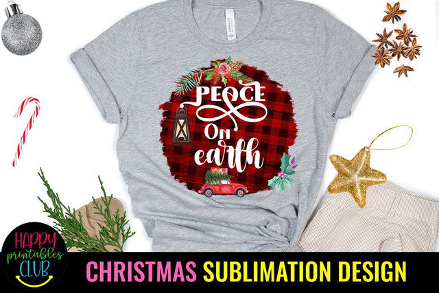 Christmas Sublimation Design- Peace on Earth Sublimation Sublimation Happy Printables Club 