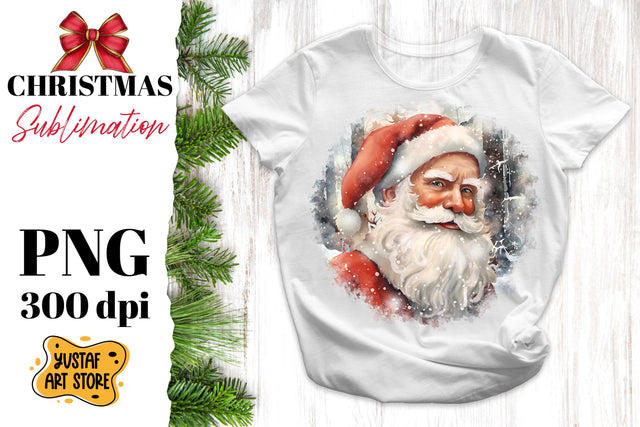 Christmas sublimation design. Santa Claus in winter forest Sublimation Yustaf Art Store 