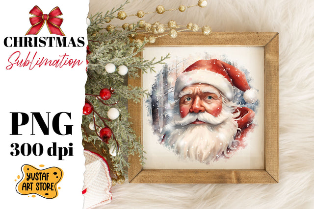 Christmas sublimation design. Santa Claus in winter forest Sublimation Yustaf Art Store 
