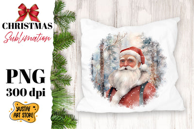 Christmas sublimation design. Santa Claus in winter forest Sublimation Yustaf Art Store 