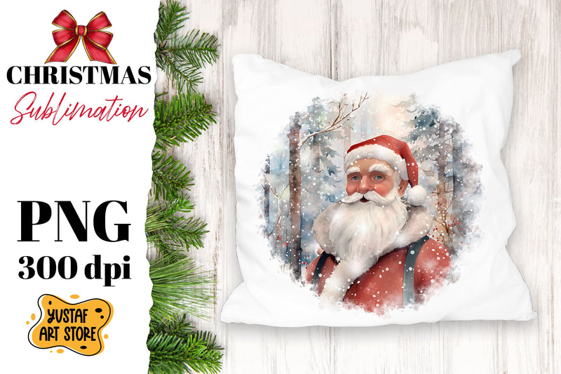 Christmas sublimation design. Santa Claus in winter forest Sublimation Yustaf Art Store 
