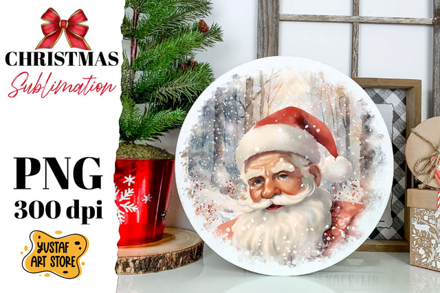 Christmas sublimation design. Santa Claus in winter forest Sublimation Yustaf Art Store 