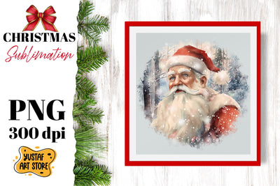Christmas sublimation design. Santa Claus in winter forest Sublimation Yustaf Art Store 