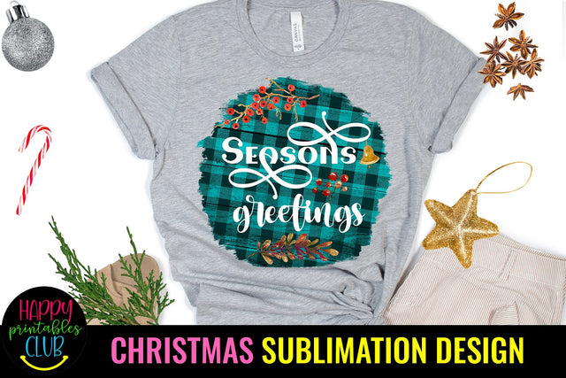 Christmas Sublimation Design- Season's Greetings Sublimation Sublimation Happy Printables Club 